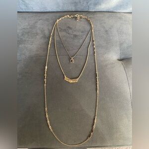 Lucky Brand Gold Layered Necklace Set with removable chains.